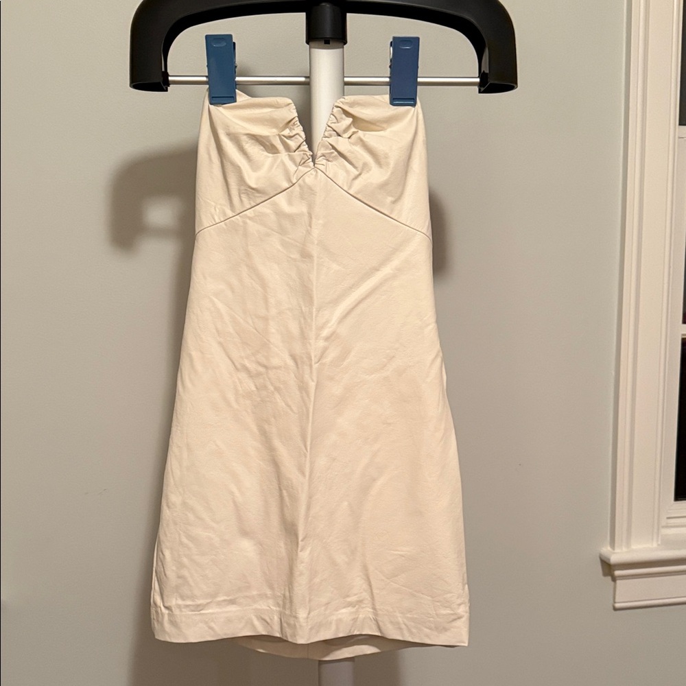 Strapless white leather  Dress